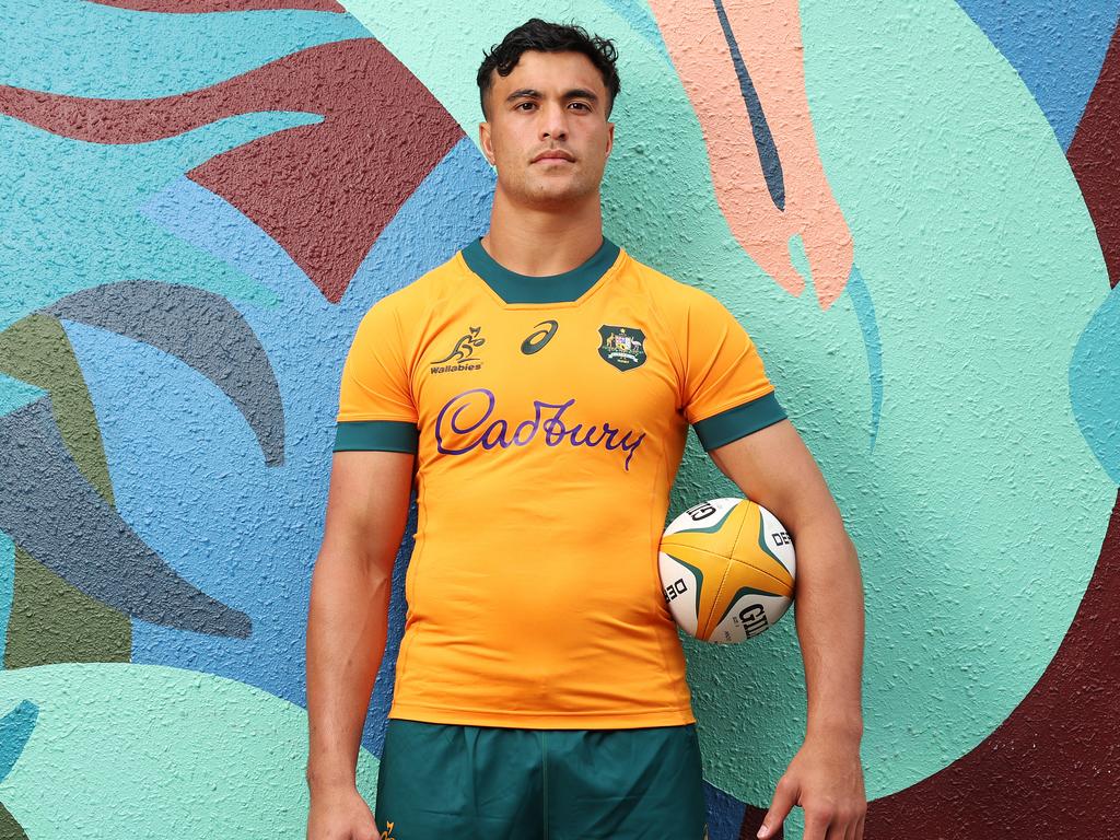 Joseph Suaalii is set for a stunning Wallabies’ debut just weeks after leaving the NRL. Picture: Mark Metcalfe/Getty Images