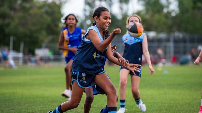 Under-10s compete in the first Darwin Buffaloes NTFL home game against Wanderers at Woodroffe Oval. Picture: Pema Tamang Pakhrin