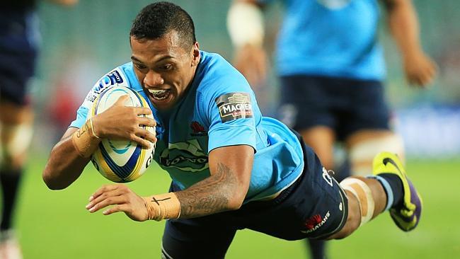 Alofa Alofa scores for a try for the Waratahs.