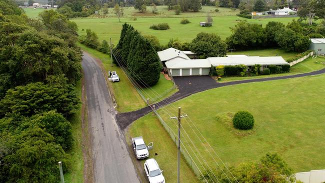 Derriwong Rd in Dural, near where a caravan was found, which contained explosives and anti-Semitic material. Picture: Damian Shaw