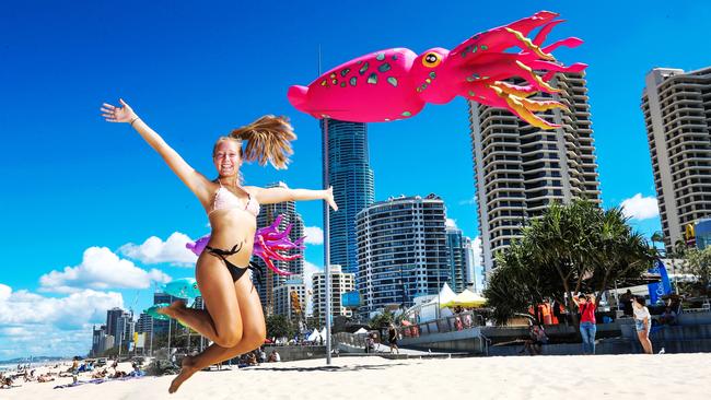 Juli Zeuchner, 18, from Germany was among the record crowd at the Sand Safari Arts Festival. Picture: Nigel Hallett