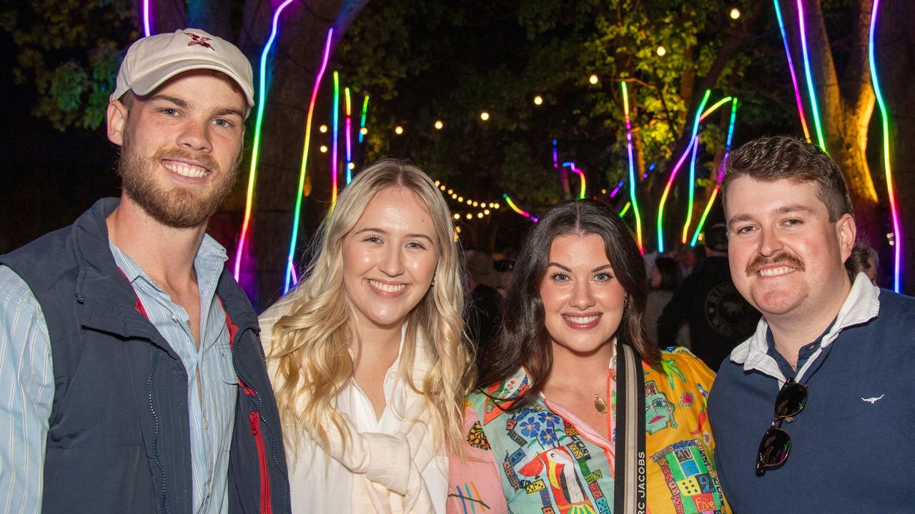 (From left) Jeremy Neuendorf, Chloe Scotney, Esther Cathcart and Lachlan Brampton. Toowoomba Carnival of Flowers Festival of Food and Wine. Saturday, September 14, 2024. Picture: Nev Madsen