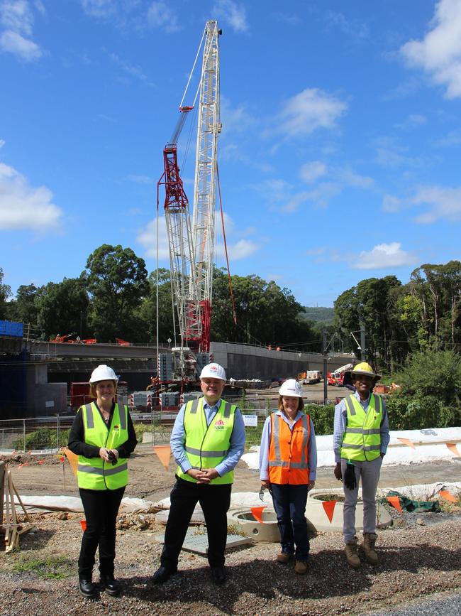 Transport for NSW’s Corinne Thompson, Adam Crouch, Louise Neville, from Daracon, and TfNSW project manager Pala Balendran.