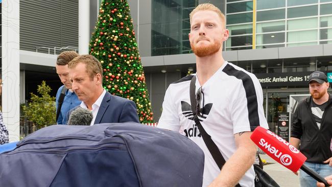 England all-rounder Ben Stokes at Christchurch airport on Wednesday.