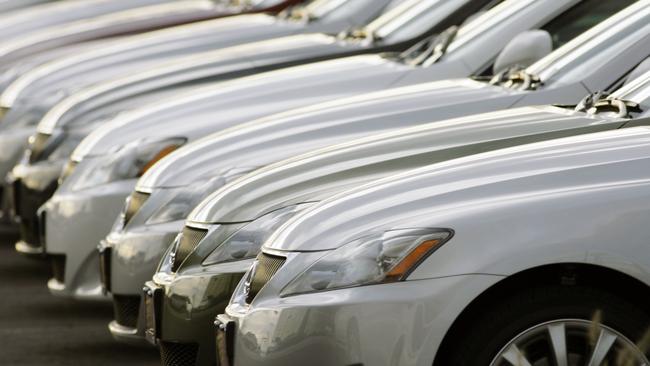 Global recall due to potential risk of fire ... A line of 2007 Lexus IS250 sedans sits on the lot of a Lexus dealership. Picture: David Zalubowski