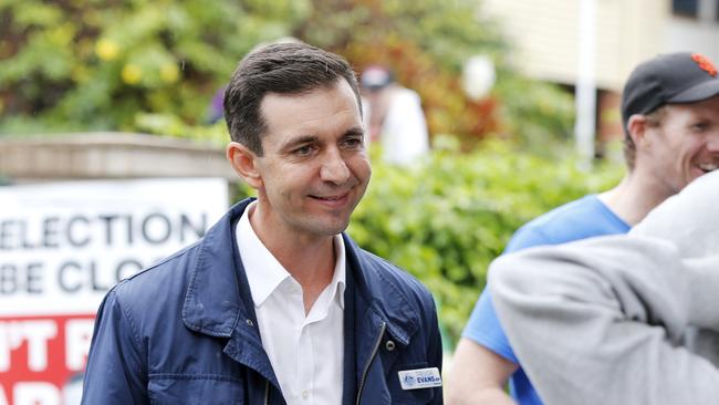 Trevor Evans at Wilston State School on election day in May 2022. Picture: Josh Woning