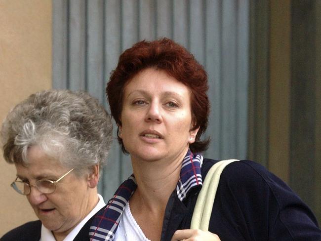 Kathleen Folbigg in Sydney in May 21, 2003 standing trial for the murder of her children. Picture: AAP Image/Mick Tsikas