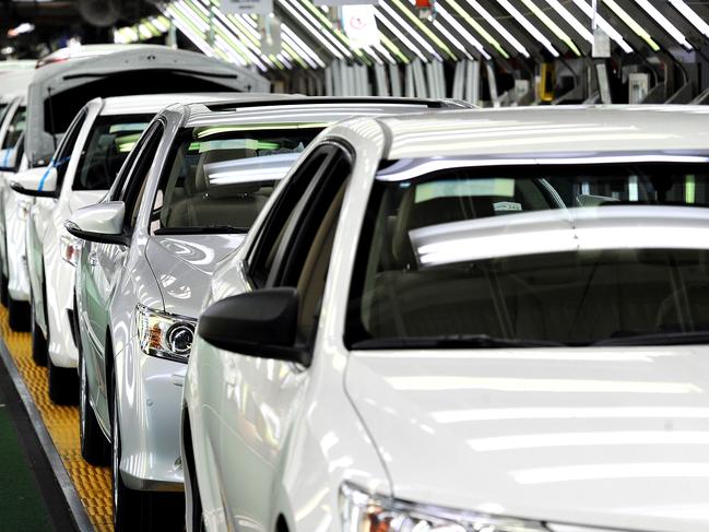 Stock images at the Toyota Australia Car Manufactoring Plant in Altona, Melbourne. Friday July 5, 2013. (AAP Image/Joe Castro) NO ARCHIVING