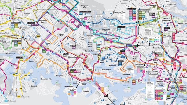 The region seven bus network covers the lower north shore