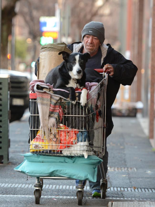 Brett Nicholls and Molly — together again. Picture: AAP Image/Brenton Edwards