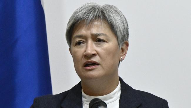 Penny Wong said it was the fist time a government had imposed similar sanctions on an online entity. Picture: Genya Savilov/AFP