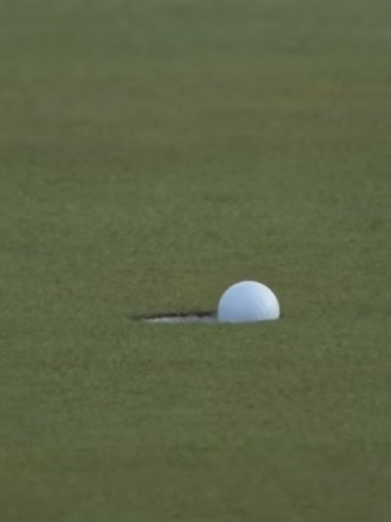 The ball was in the hole, then it wasn't.