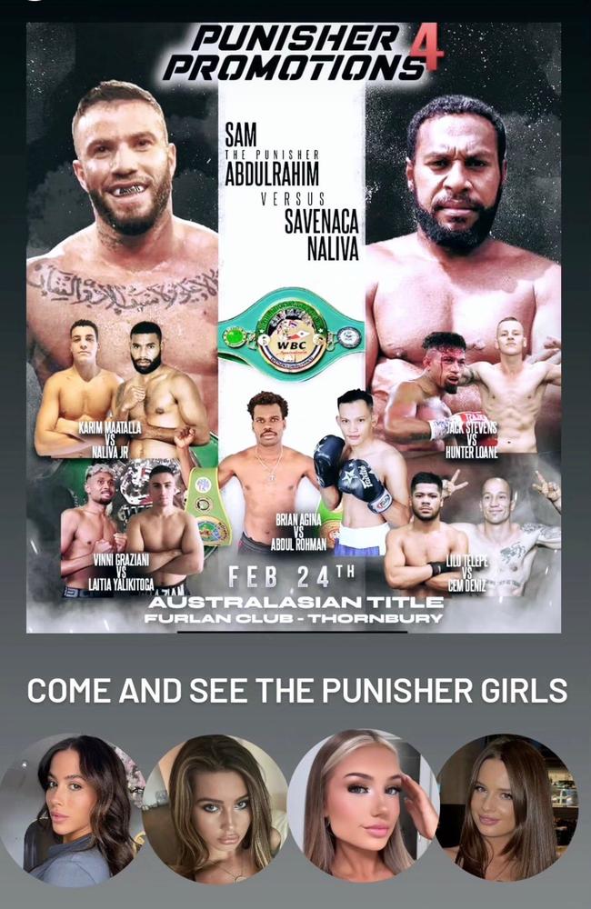 Promotional material for the Australasian title fight.