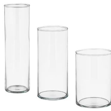 The Cylinder vase set is down to $25. Picture: Ikea