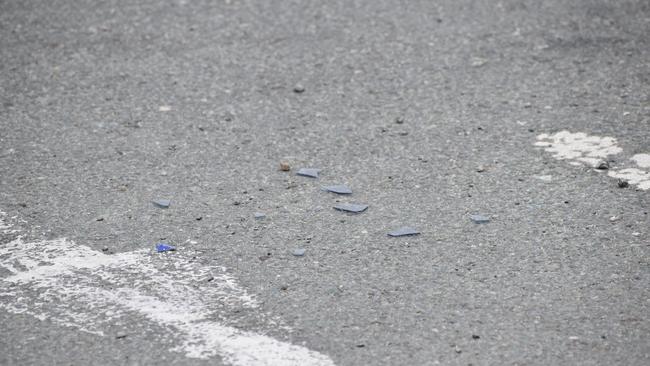 Tyre marks, dirt and small bits of debris were strewn across the road at the site of the fatal crash in Nirimba.