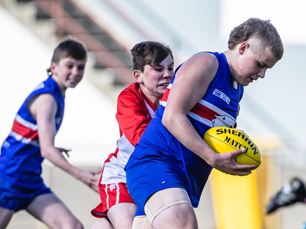 STJFA Grand Finals: Hunter Lockley, Claremont with the ball Picture: Linda Higginson