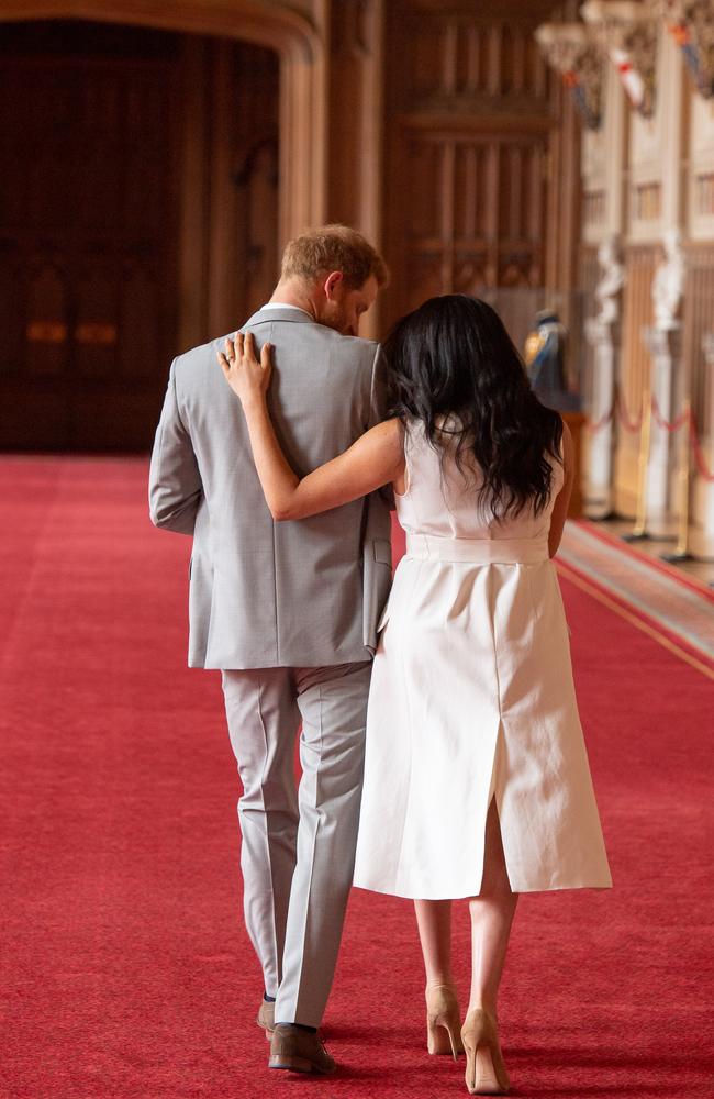 Prince Harry kept his eyes on baby Archie. Picture: Getty Images