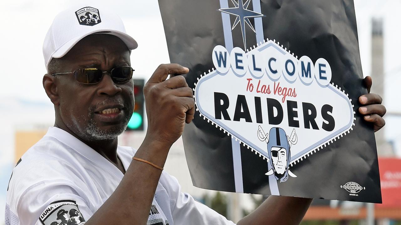 A Raiders fan in Las Vegas. The Oakland-based team is planning to move to Vegas soon, but a move from the city of Oakland could see it happen as soon as next season. (Photo by Ethan Miller/Getty Images)