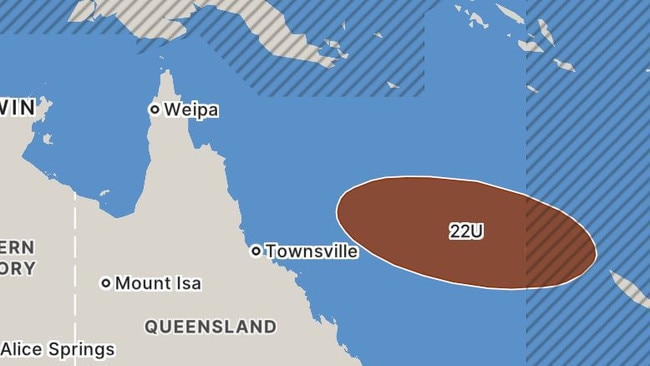 Tropical low 22U could potentially dump more rain on Queensland's tropical north coast. Picture: BOM