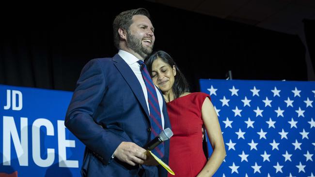 Trump could rescue Ohio Senate hopeful J.D. Vance, seen here with his wife Usha Vance. Picture: Getty Images.