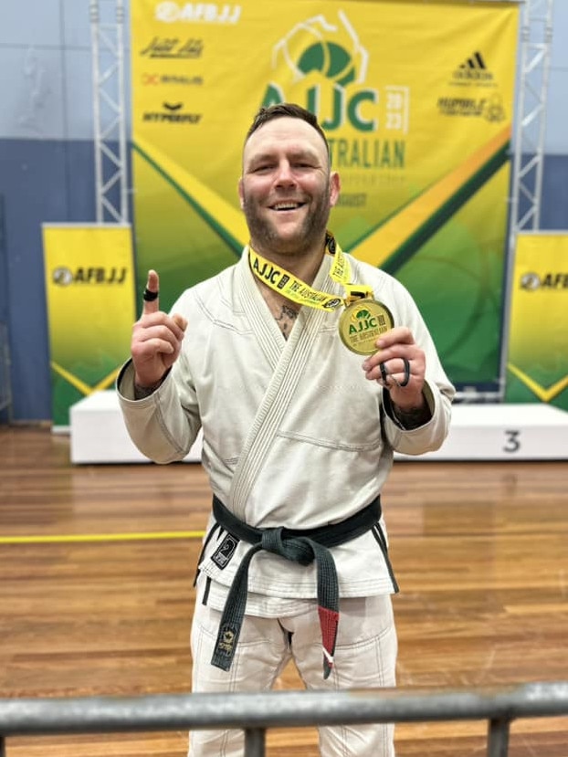 Mr Petty took out the gold medal in the black belt division at the Australian Jiu-Jitsu Championships in Melbourne at the weekend. Picture: Facebook