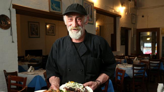 Top chef Lazaros Tsakiridis at Jim's Greek Tavern. Picture: Hamish Blair