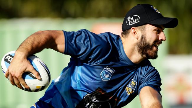 James Tedesco makes a run during City Origin training. Picture Gregg Porteous