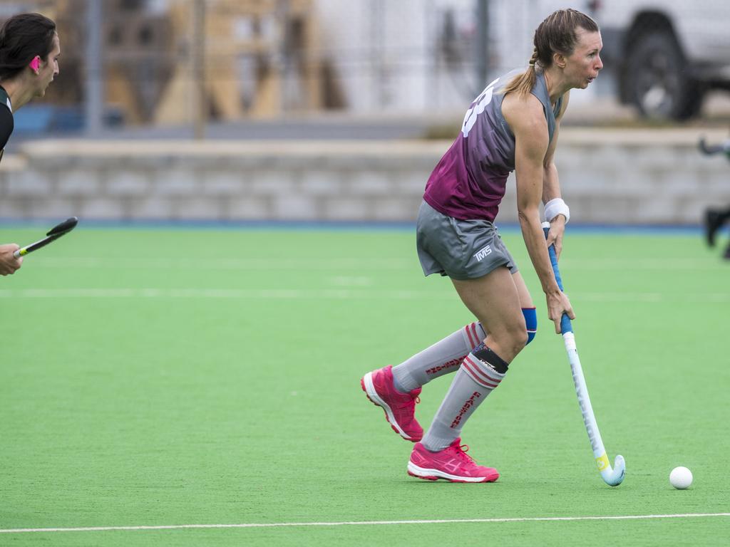 Kate Evans of Gladstone against Ipswich in Hockey Queensland Championships at Clyde Park, Sunday, May 2, 2021. Picture: Kevin Farmer