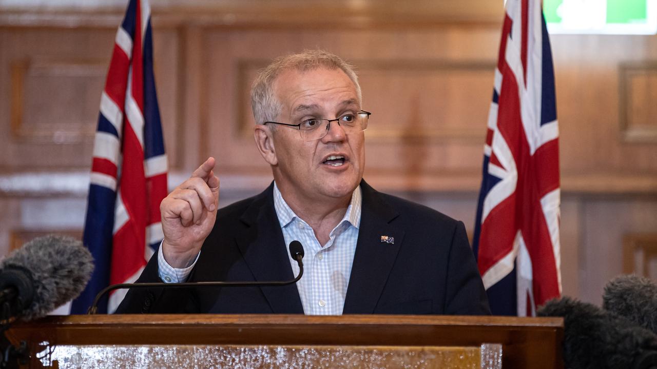 Scott Morrison campaigns for the LNP in Rockhampton on Wednesday.