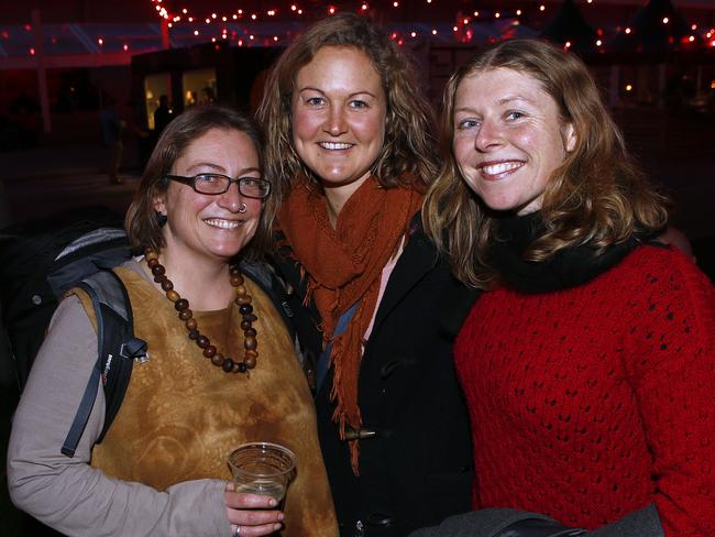 Winter Feast patrons Lissa Villeneuve, Lauren Stranger and Jodi Alexander, all from South Hobart.