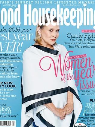 Carrie Fisher on the cover of Good Housekeeping UK.
