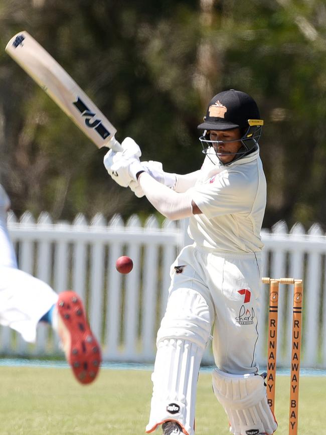 Kookaburra Cup cricket - Runaway Bay vs. Surfers Paradise at Sam Loxton Oval. Surfers Paradise batsman Simon Atai. (Photo/Steve Holland)