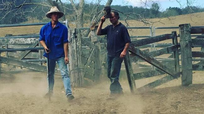 Lockie Clarke at work with his dad Peter.