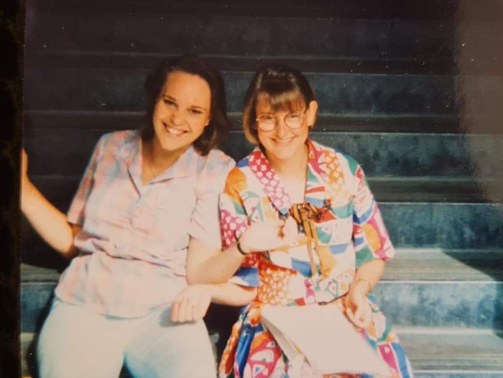 Megan Donegan and Tracy Chapman at Kotara High. The pair are still friends with their former classmate Kathleen Folbigg