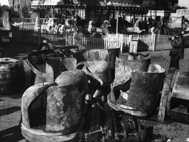 The aftermath of the fire at Luna Park which killed seven people.