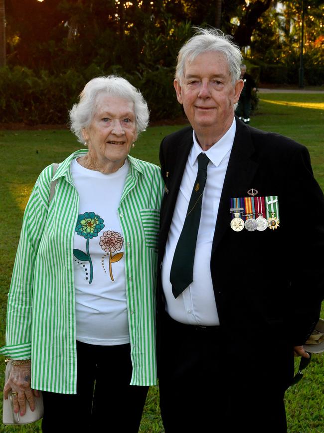 Anzac Day 2025. Dawn service Anzac Park Townsville. Ross and Maureen Gates. Picture: Evan Morgan