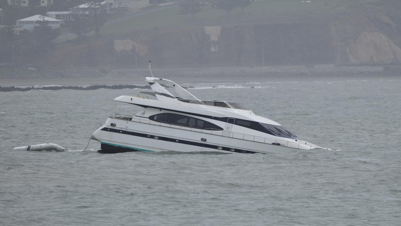 The super yacht began taking on water late Wednesday night with the Coast Guard called out to the vessel for a second time.