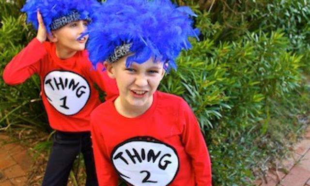 Easy costume: Thing 1 and Thing 2 costumes