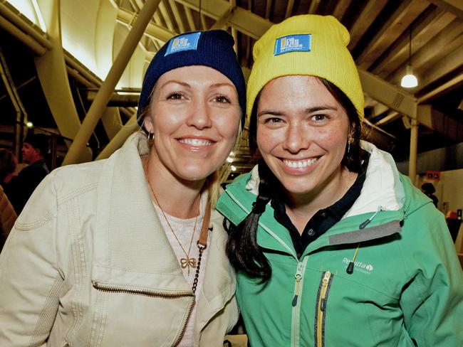 Lauren Martin and Amy Padley at Vinnies CEO Sleep Out at CBUS Stadium, Robina. Picture: Regina King