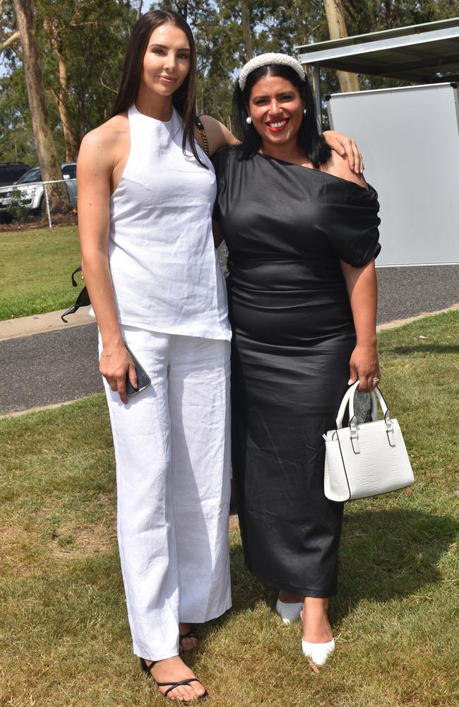 Sarah Edwards and Shaye Kemp at the Yeppoon Turf Club's Derby Day races at Keppel Park Racecourse on November 2, 2024.