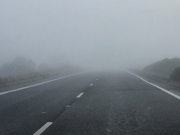 Fog covers Port Wakefield Rd. Picture: Kellie Clark