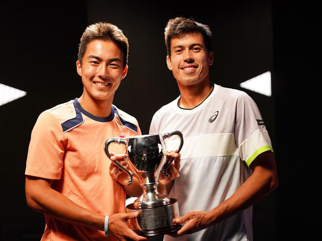 Rinky Hijikata and Jason Kubler after taking out the men’s doubles last year.