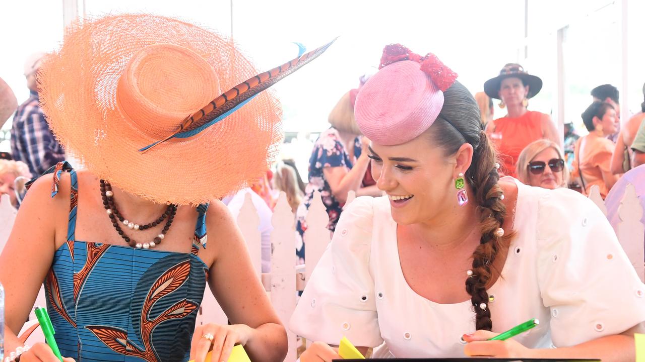 Judges deliberate in the season's grand final of Fashion on the Fields at the 2022 Darwin Cup. Picture: (A)manda Parkinson