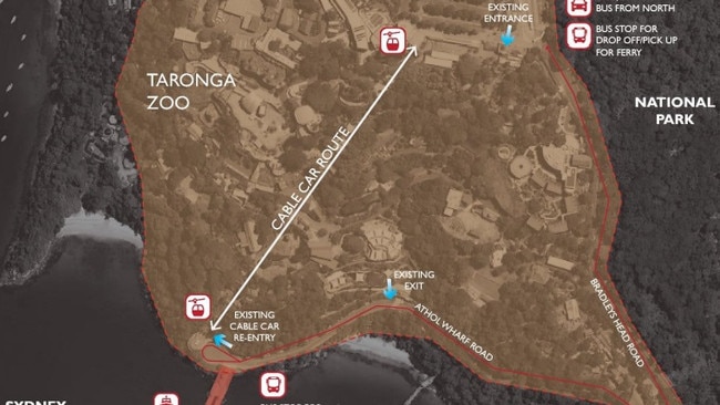 An overview of the proposed cable car route.