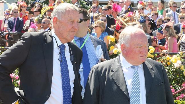 John Singleton and Clarry Connors know their race is run as Dear Demi fails to see out the trip. Picture: Wayne Ludbey