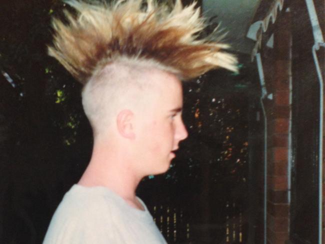 Moran at around 15, when undercuts used to be a thing apparently. Picture: Supplied