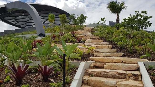 The boulder trail leading up to the top of the HOTA Outdoor Stage at Evandale. Photo: Tanya Westthorp