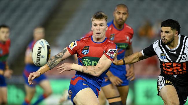 Jones will make his NRL debut for the Knights against the Dragons in round 27. Picture: NRL Photos/Gregg Porteous