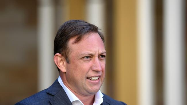 Queensland Deputy Premier Steven Miles speaks during a media conference to provide a Covid-19 update as Queensland battles through a Delta variant outbreak of coronavirus. Picture: NCA NewsWire / Dan Peled