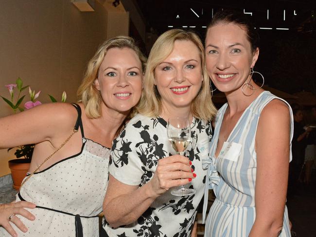 Nicole Marino, Karen Inglis-Turner, Kiri Ruka at Young Professionals GC cocktails at Bar Hellenika, Nobby Beach. Picture: Regina King